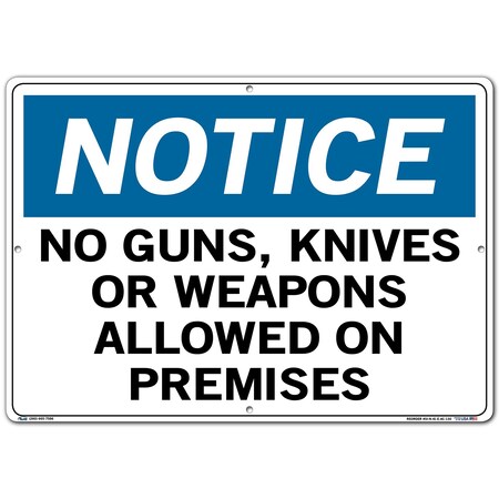 Vestil Aluminum Composite Sign, 14-1/2" Height, 20-1/2" Width, Aluminum Composite, Rectangle, English SI-N-41-E-AC-130